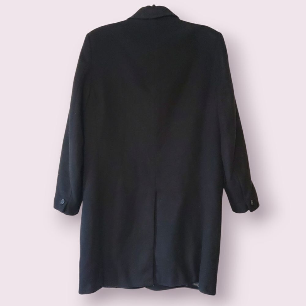 Le Chevron Super Vintage 100% Cashmere Men's L Top Coat Black | EUC RN 27326 - Picture 2 of 4
